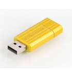 Флеш накопитель USB 2.0 16Gb Verbatim Pinstripe, Желтый