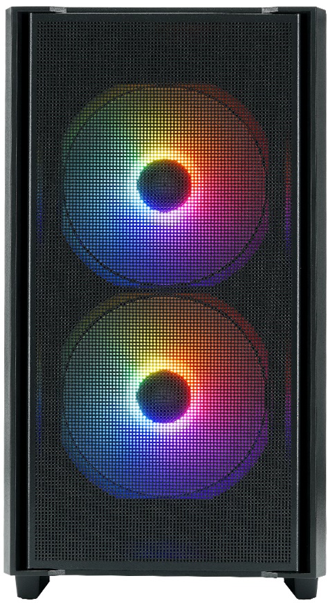 Корпус XASTRA A400M 3FRGB (без БП, mATX, USB3.0, 3x rainbow LED Fan, black)