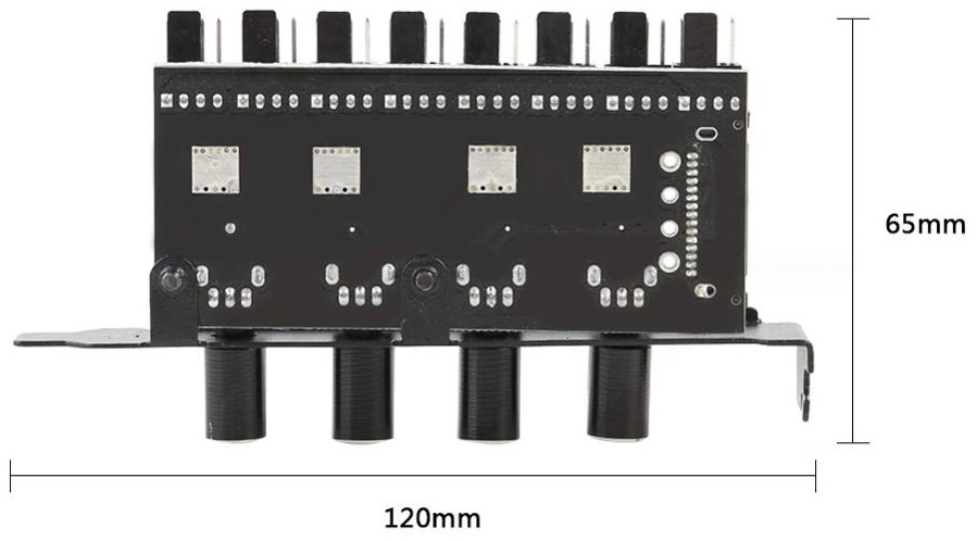 Регулятор оборотов (8xfan, 4pin, на заднюю панель, питание MOLEX, black)
