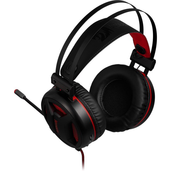 Наушники Redragon MINOS (полноразмерные закрытые, подключение по USB, c микрофоном, игровые, виртуальный объёмный звук 7.1, 2m, black-red)