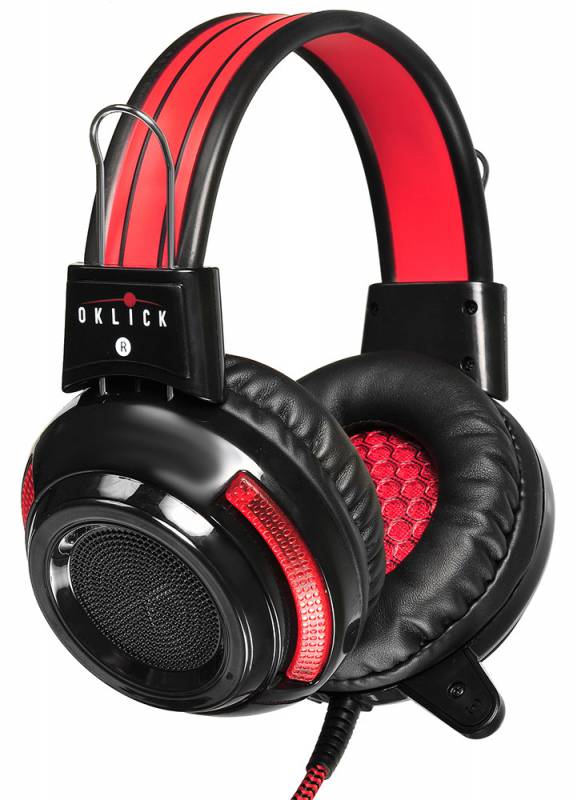 Наушники Oklick ARMAGEDDON HS-G300 (полноразмерные закрытые, с микрофоном, регулятор, игровые, 2.3m, black-red)