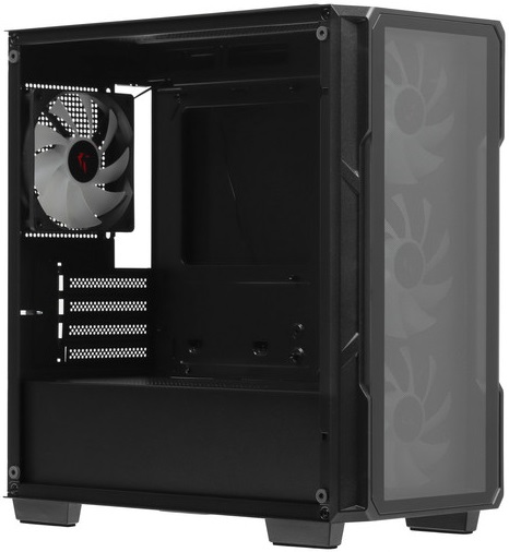 Корпус ARDOR GAMING Dominion X3-Mini FRGB (без БП, mATX, USB3.0, 4x rainbow LED Fan, black)