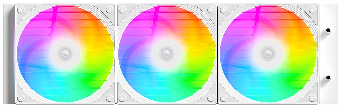 Водяное охлаждение ID-Cooling FX360 INF WHITE (1150/1151/1155/1156/1200/1700/1851/AM4/AM5, Радиатор: Al, Водоблок: Cu, 3 вентилятора: 120mm, 300-2000rpm, <27dBa, 4pin, PWM, ARGB, Помпа: 2900rpm, 25dBa, 3pin, 300W, white) RTL