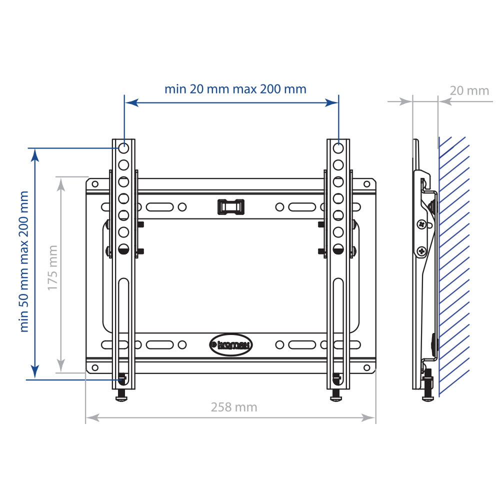 Настенный кронштейн для телевизоров и мониторов Kromax IDEAL-6W (15"-47", VESA 50-200, до 35кг, white)