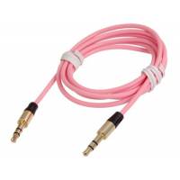 Кабель аудио джек 3.5 - джек 3.5, 1m (pink)