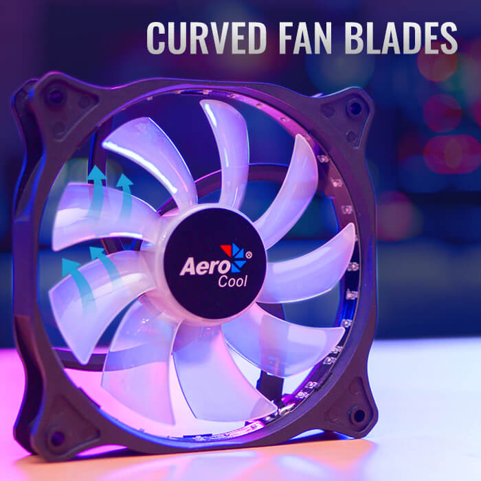 Вентилятор AeroCool Cosmo 12 (120x120x25mm, Sleeve, 1000rpm, 24dBa, 4pin, RGB fixed LED, black-white) RTL