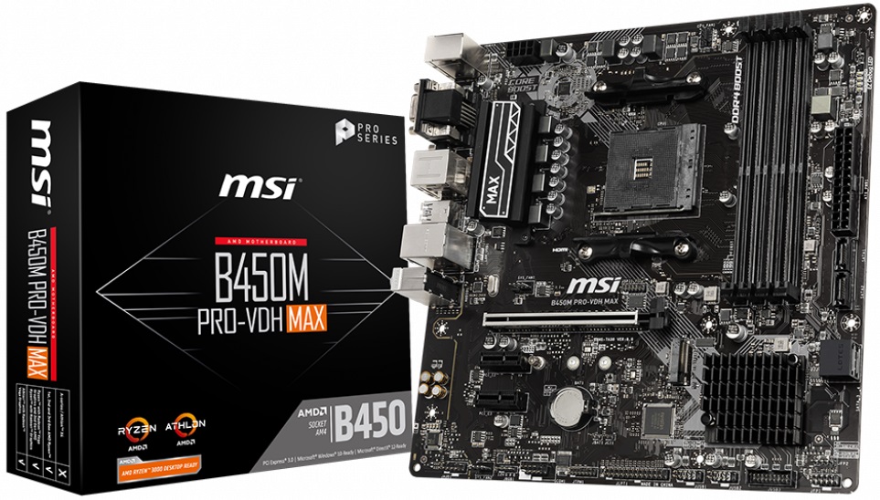 Материнская плата MSI B450M PRO-VDH MAX (AM4, mATX) RTL