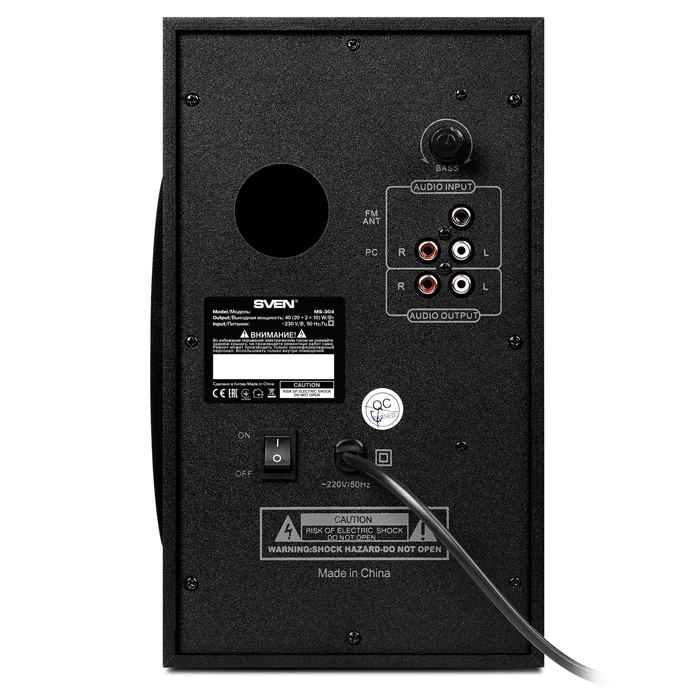 Колонки Sven MS-304 (40W, Bluetooth, ПДУ, FM, USB, SD, black)