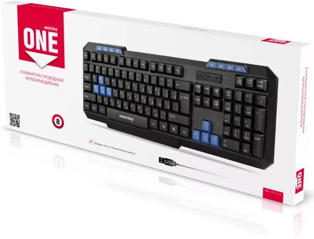 Клавиатура Smartbuy ONE (SBK-221U-K, USB, мультимедийная, black)