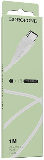 Кабель USB 2.0 Am - Type-C 1.0m (BX18, 3A, white) Borofone