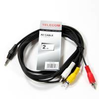 Кабель аудио джек 3.5 4pin (m) - 3 тюльпана, 2.0m (TAV4545, black) Telecom