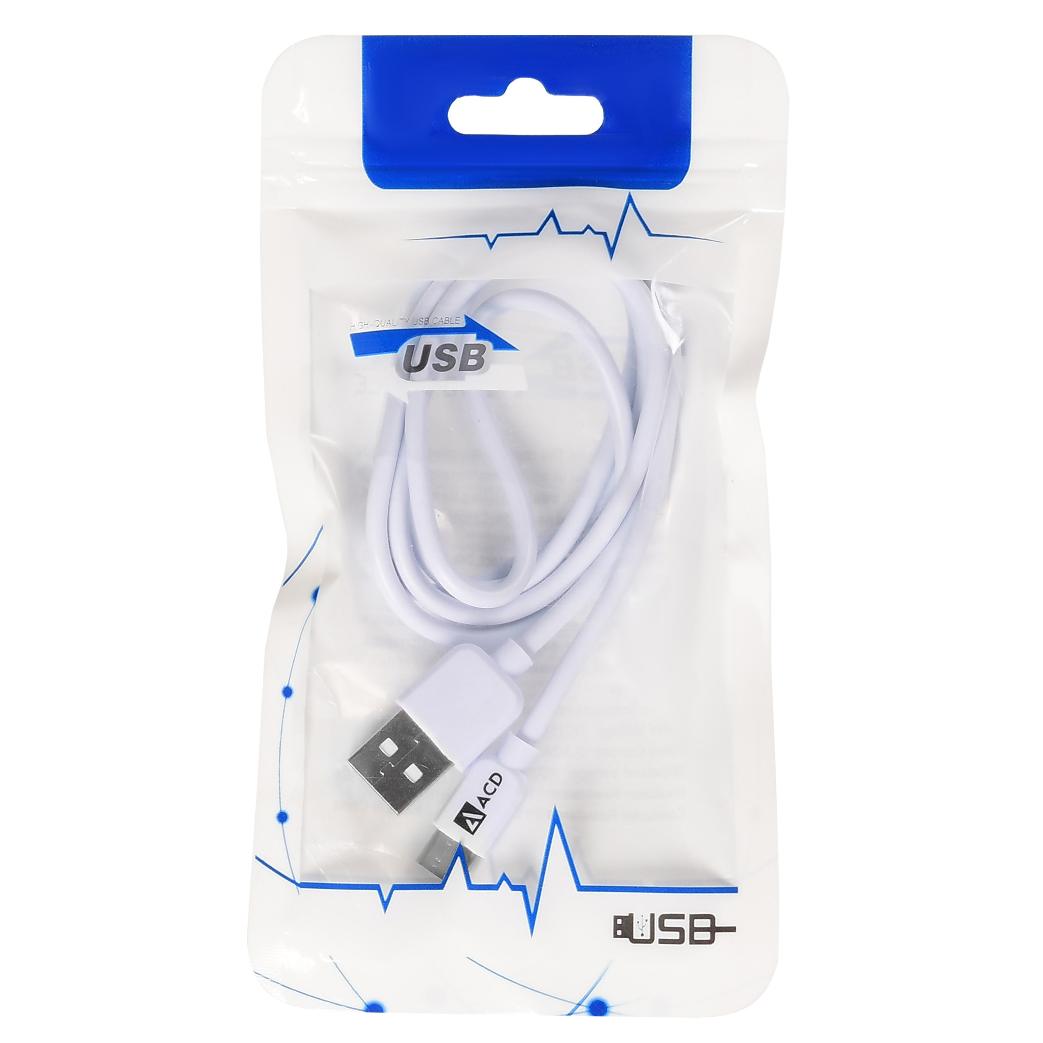 Кабель USB 2.0 Am - USB3.1 Type-C 1.0m (ACD-U910-C2W, пакет, white) ACD