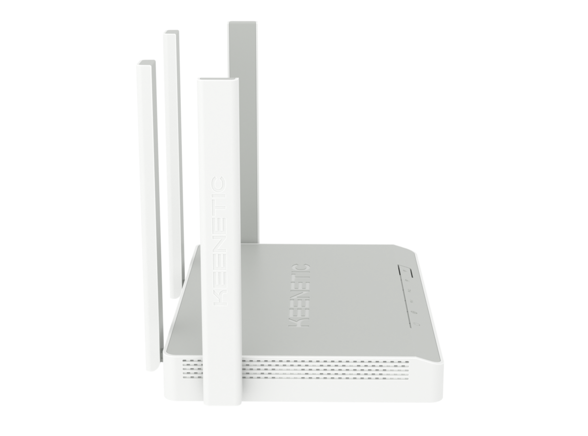 Роутер Keenetic Giga SE (KN-2410) (ADSL2+, 400/867Mbps, 2.4/5GHz, 4 port, 1000Mbps, 4 внешние несъёмные антенны 5dBi, порт SFP, 2*USB, USB Printer/FTP Server/3G/4G/LTE, grey-white)