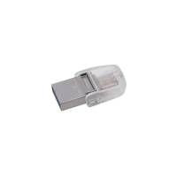 Флеш накопитель USB 3.1 64Gb Kingston DataTraveler microDuo 3C (DTDUO3C/64GB, OTG Type-C, 100MB/s, silver)