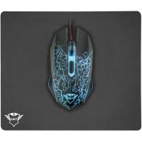 Мышь Trust GXT-783 IZZA (USB, optical, 2400dpi, игровая, подсветка, soft-touch, коврик, 1.8m, black)