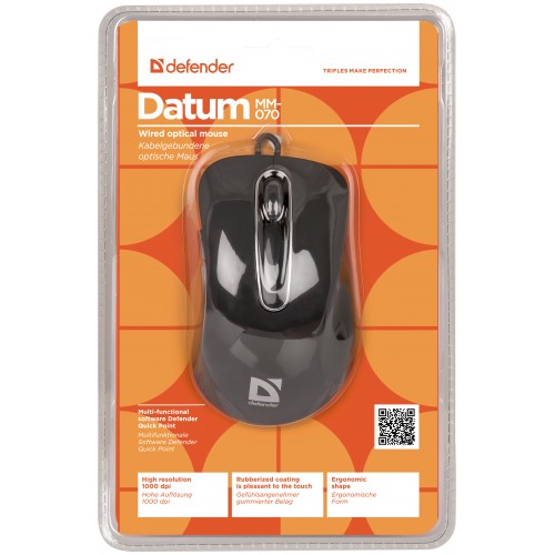 Мышь Defender Datum MM-070 (USB, optical, 1000dpi, black)