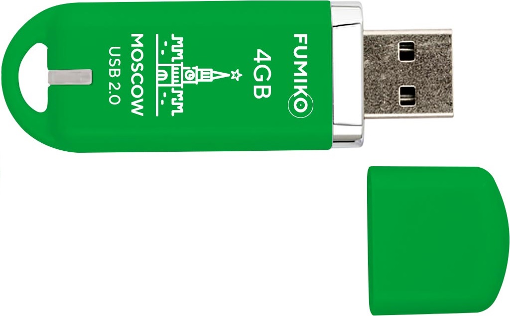 Флеш накопитель USB 2.0 4Gb FUMIKO MOSCOW (FMW-16, 30MB/s, green)