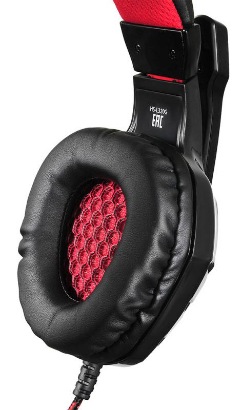 Наушники Oklick PHOENIX HS-L320G (полноразмерные закрытые, с микрофоном, регулятор, игровые, 1.9m, black-red)