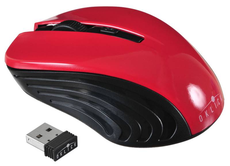 Мышь беспроводная Oklick 545MW (optical, 1600dpi, AA, black-red)