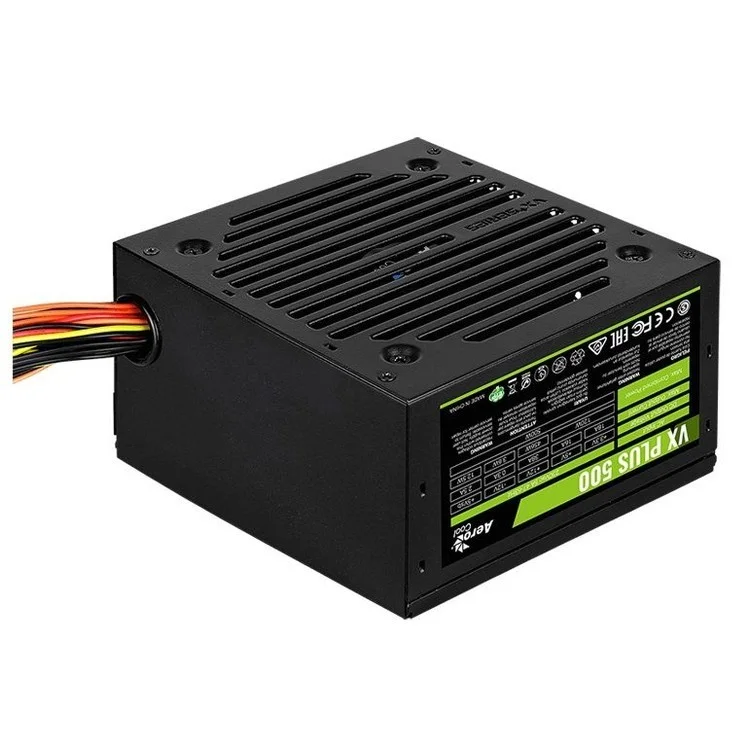 Блок питания AeroCool 500W (VX-500 PLUS, 120mm, 20+4+4+4pin, PCI-E 6pin, 3*SATA, 3*HDD, 1*FDD) RTL