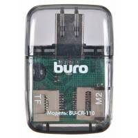 Карт-ридер Buro BU-CR-110 (microSD, SDHC, M2, MS, MS Duo, MMC, black, USB2.0)