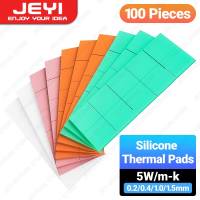 Термопрокладка силиконовая JEYI (100шт. (15x15x1.5mm - 30шт., 15x15x1.0mm - 30шт., 15x15x0.4mm - 20шт., 15x15x0.2mm - 20шт.), 5 W/Km) RTL