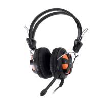 Наушники A4Tech HS-28-3 (накладные закрытые, c микрофоном, 1.8m, black-orange)