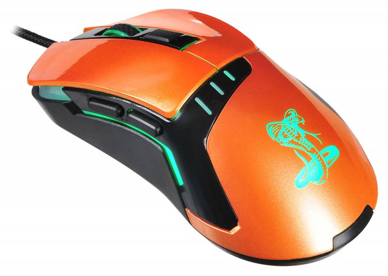 Мышь Oklick SNAKE 865G (USB, optical, 2400dpi, игровая, black-orange)