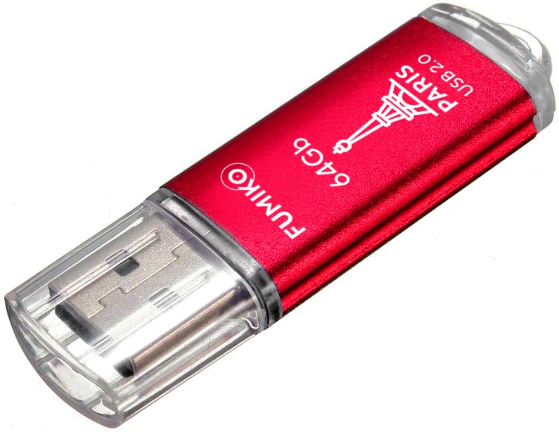Флеш накопитель USB 2.0 64Gb FUMIKO PARIS (FPS-05, 30MB/s, red)