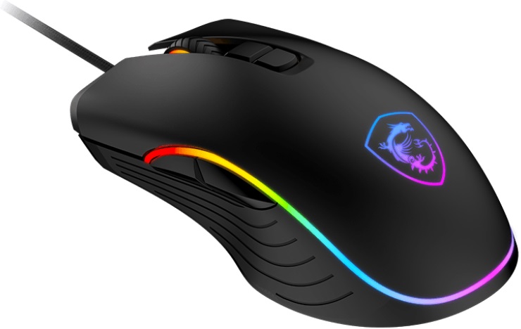 Мышь MSI FORGE GM300 (USB, optical, 7200dpi, подсветка, игровая, soft-touch, 1.5m, black)