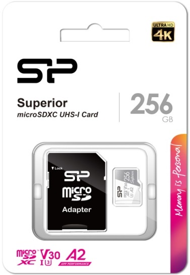 Карта памяти SDXCmicro Card 256Gb Silicon Power (SP256GBSTXDA2V20SP, Class 10, UHS-I U3, 100/80MB/s, адаптер SD)