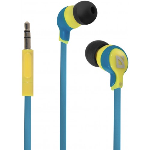 Наушники Defender Juicy MPH-811 (затычки, без микрофона, 1.2m, yellow-blue)