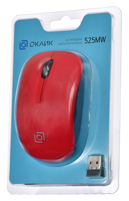 Мышь беспроводная Oklick 525MW (optical, 1000dpi, AA, black-red)