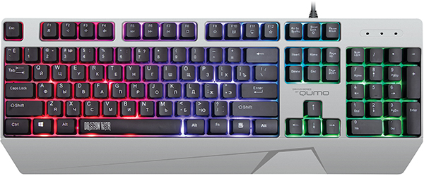 Клавиатура QUMO Twins K68 (USB, радужная подсветка, игровая, съёмные панели white/black)