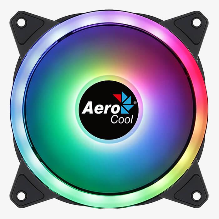 Вентилятор AeroCool Duo 12 (120x120x25mm, Hydro, 1000rpm, 20dBa, 3+3+6pin, Adressable RGB, black) RTL