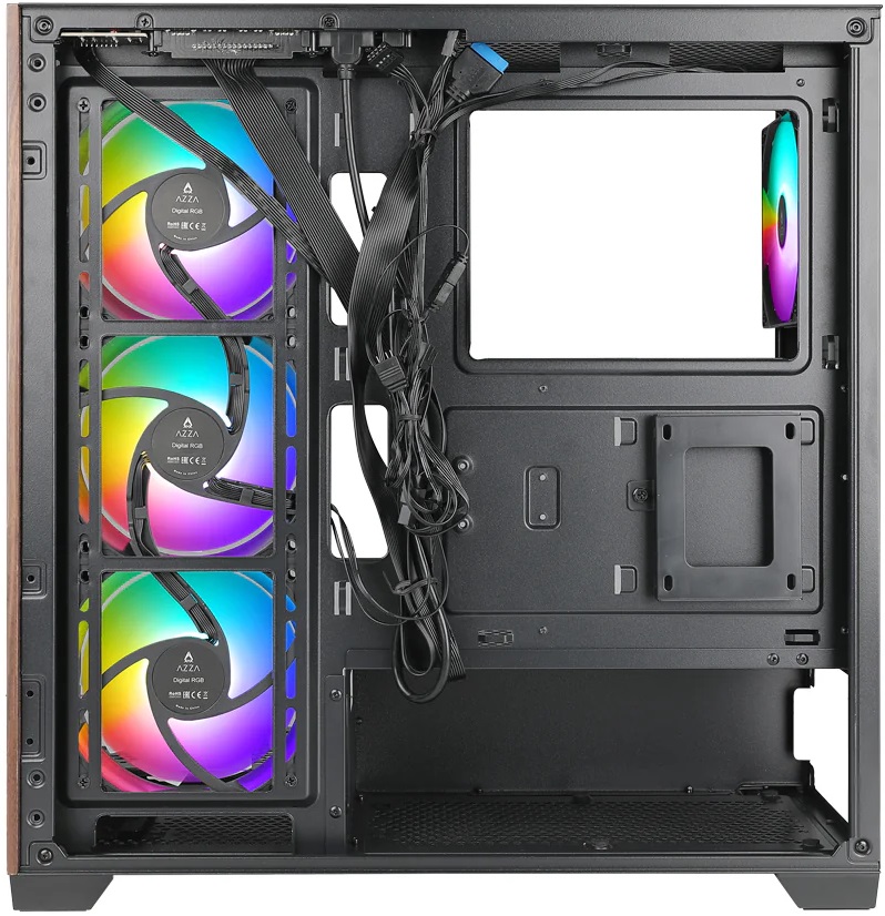 Корпус AZZA Neptune CSAZ-491 (без БП, ATX, USB3.0, 4x ARGB Fan, black)