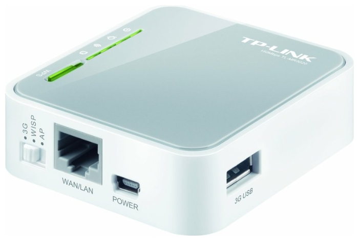 Роутер TP-LINK TL-MR3020 (150Mbps, 2.4GHz, 1 port, 100Mbps, USB, 3G/4G, white)