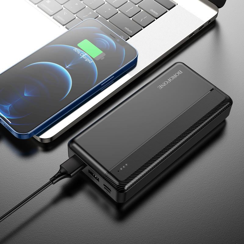 Внешний аккумулятор Borofone BJ24A (литий-полимерный, 20000mAh, 2*USB 2.1A, вход 2A, black)