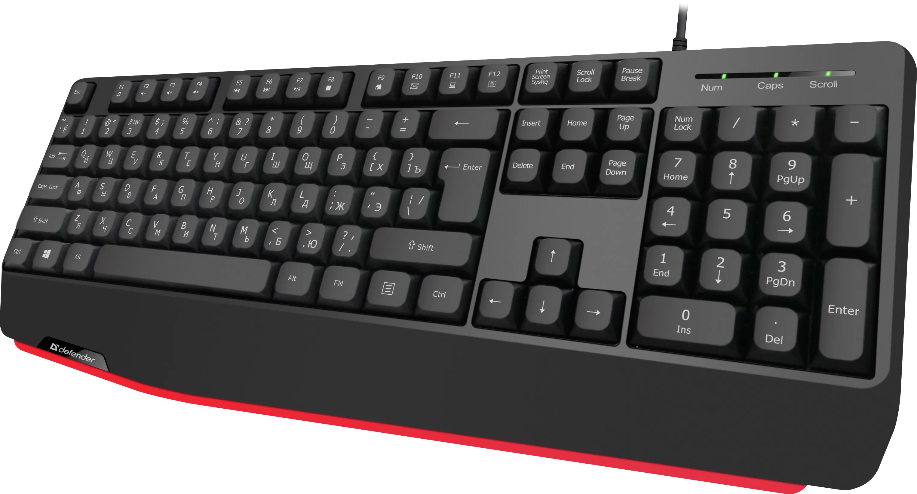 Клавиатура Defender Atom HB-546 (USB, мультимедийная, 1.8m, black)