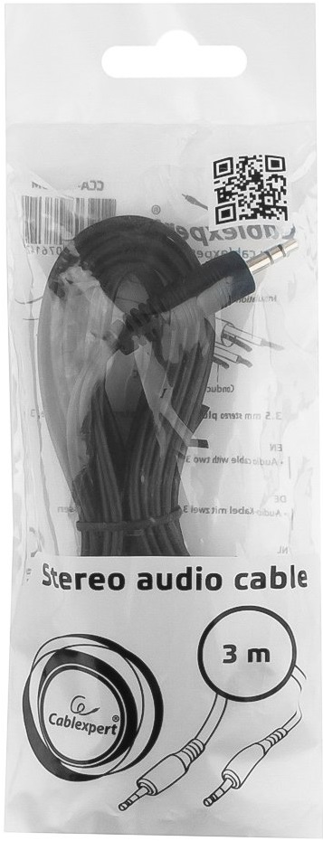 Кабель аудио 3.5mm Jack (m) - 3.5mm Jack (m) 3.0m (CCA-404-3M, black) Cablexpert