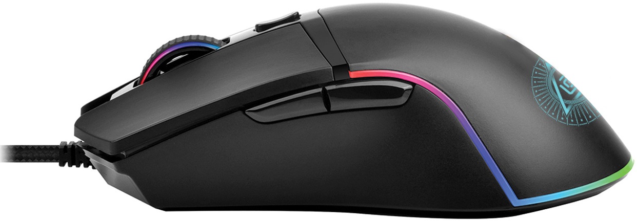 Мышь Oklick PROPHECY 717G (USB, optical, 8000dpi, игровая, динамическая подсветка, программируемая, soft-touch, 1.8m, black)