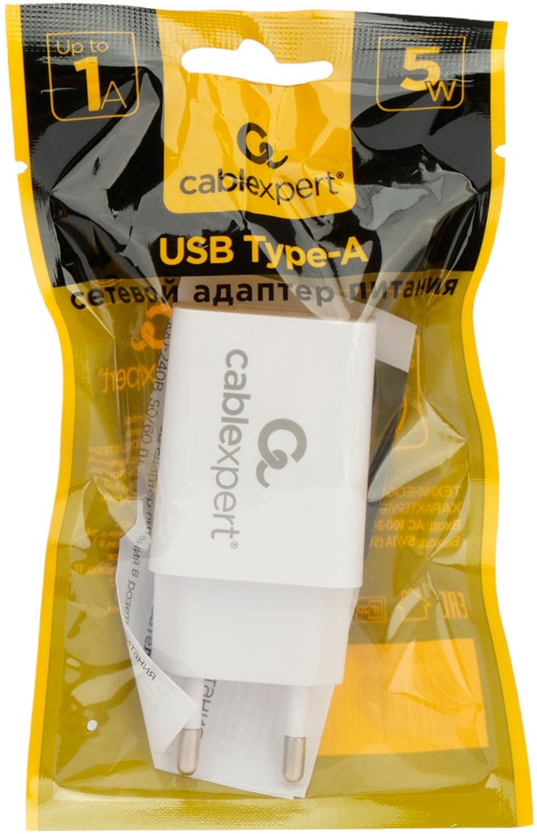 Адаптер питания Cablexpert MP3A-PC-39 (100-240V - USB, 1А, 5W, white)