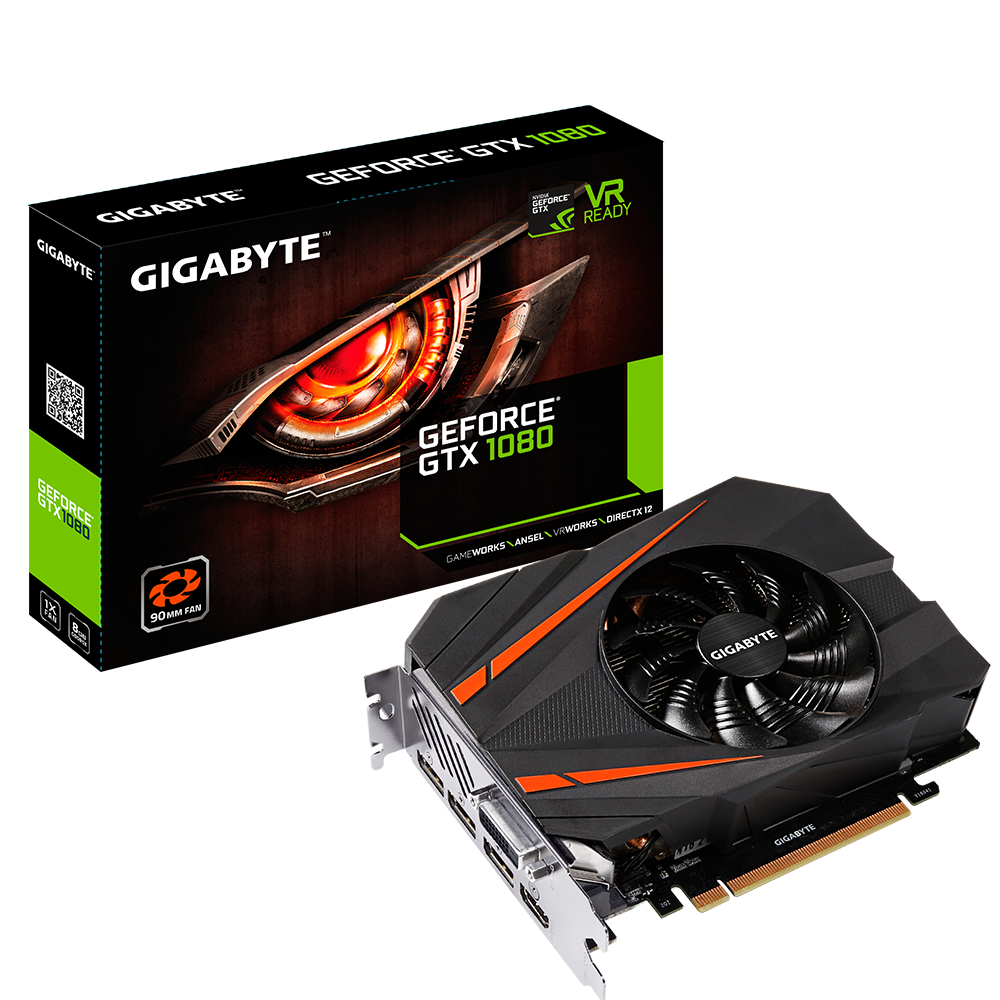 Видеокарта Gigabyte GF GTX1080 8Gb (GV-N1080IX-8GD, 256bit, GDDR5X, DVI+HDMI+3xDP) RTL