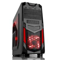 Корпус ACCORD R-03B (без БП, ATX, USB3.0, black-red)