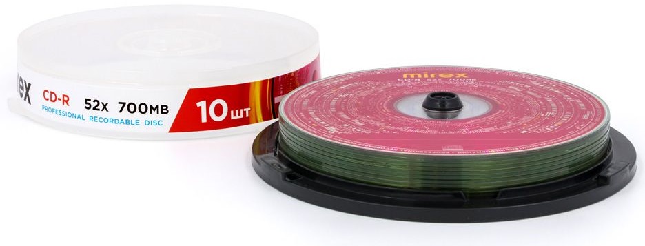 Диск CD-R Mirex (700Mb, 52x, 10шт., slim case)