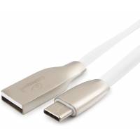 Кабель USB 2.0 Am - Type-C 1.8m (CC-G-USBC01W-1.8M, серия Gold, не спутывается, блистер, white) Cablexpert