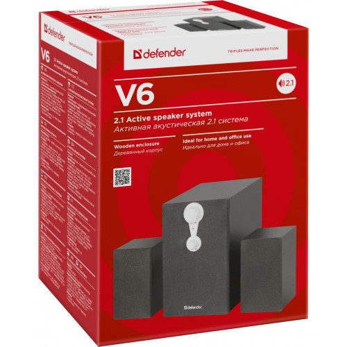 Колонки Defender V6 (2x2W, Subwoofer 4W, black)