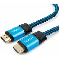 Кабель HDMI (m) - HDMI (m) 7.5m (CC-G-HDMI01-7.5M, серия Gold, 4K, ver.1.4, с позолоченными контактами, тканевая оплётка, blue) Cablexpert