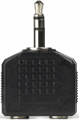 Разветвитель 3.5 Jack (m) - 2x 3.5 Jack (f) (А202, black) Smartbuy