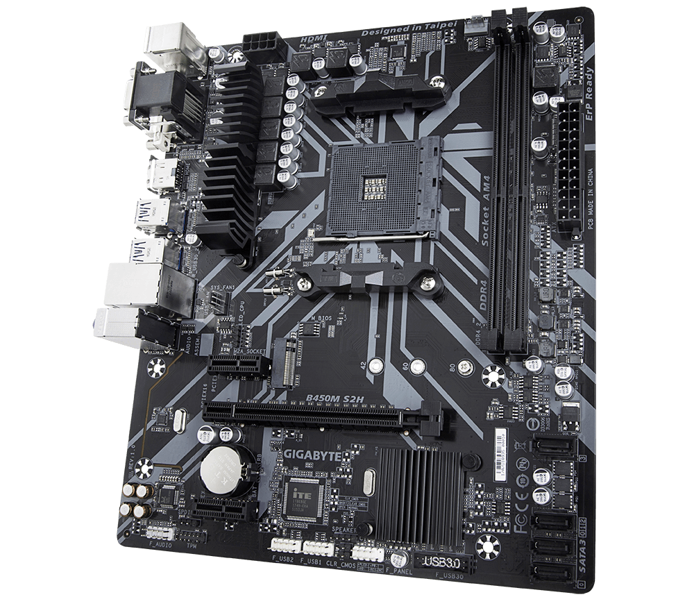 Материнская плата Gigabyte B450M S2H (AM4, mATX) RTL